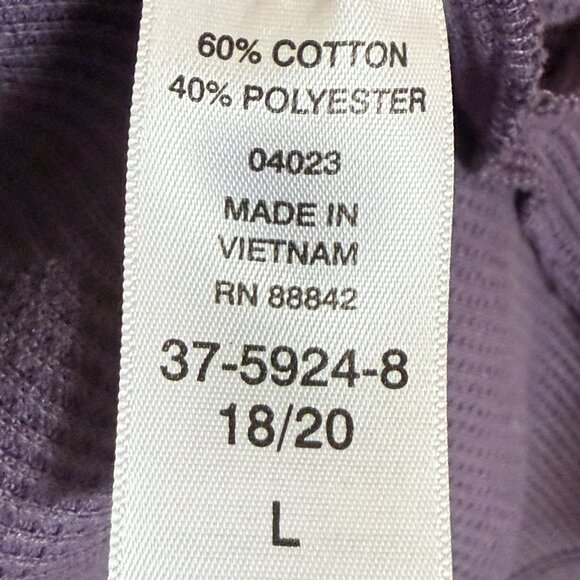 Roamans Purple Ribbed Knit Cowl Neck Sweater Size Large 18/20 Cozy Casual - Picture 3 of 7